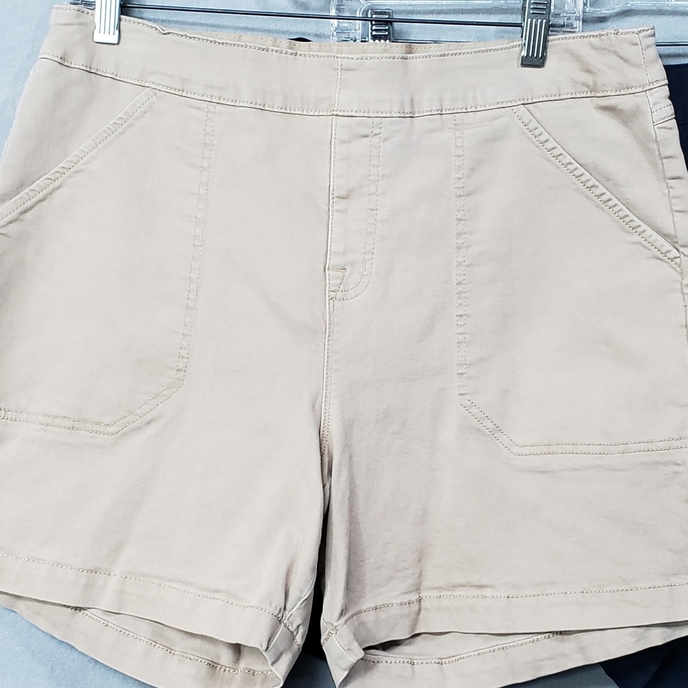 Nautica Jeans Women's High Rise Pull On Utility Shorts Set of 2 Khaki Navy Blue - Picture 9 of 16